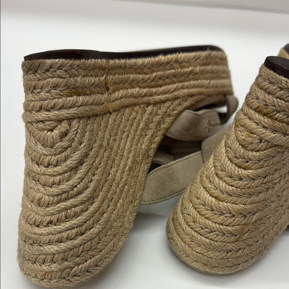 UGG Tan Suede Espadrille Wedge Sandals - Picture 11 of 11